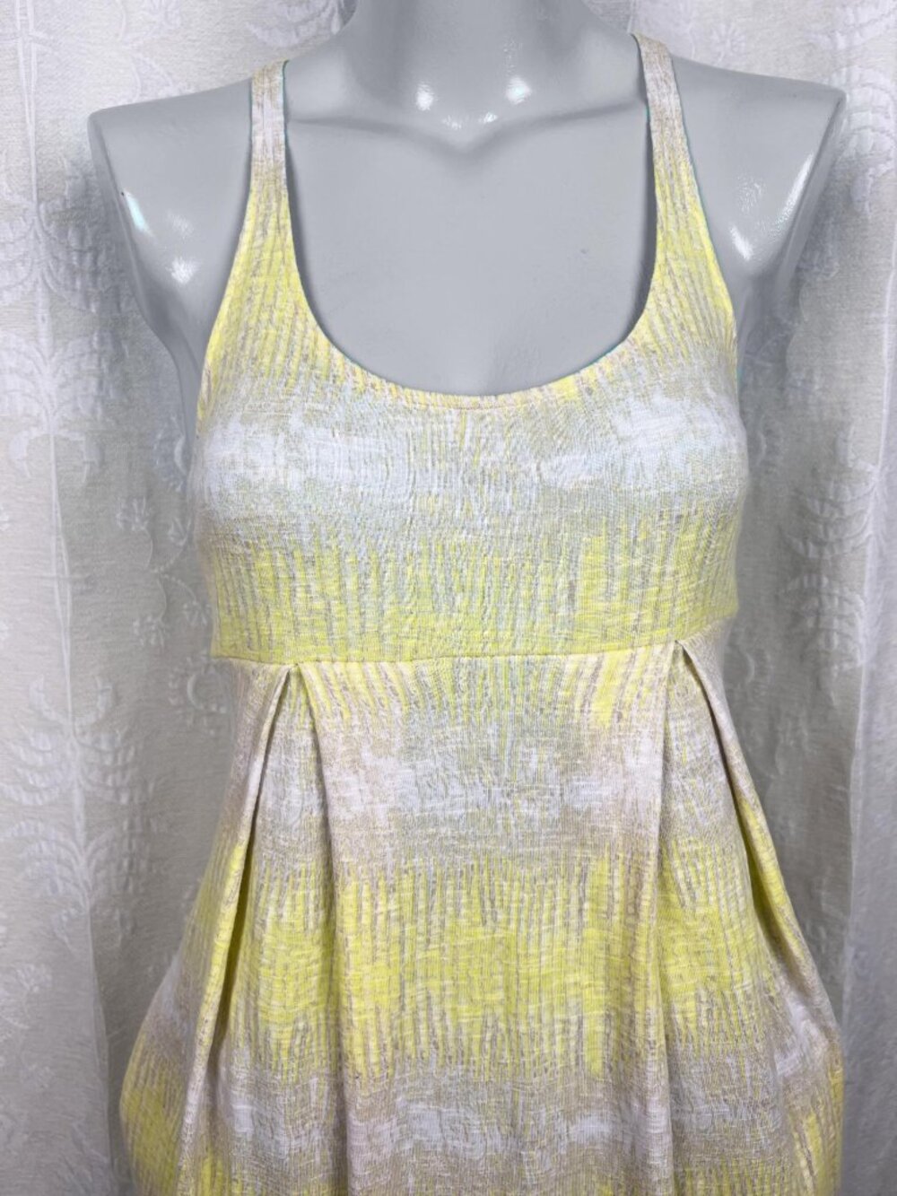 Suno yellow stripe racerback maxi dress cotton knit summer tropical beach travel - Picture 2 of 7